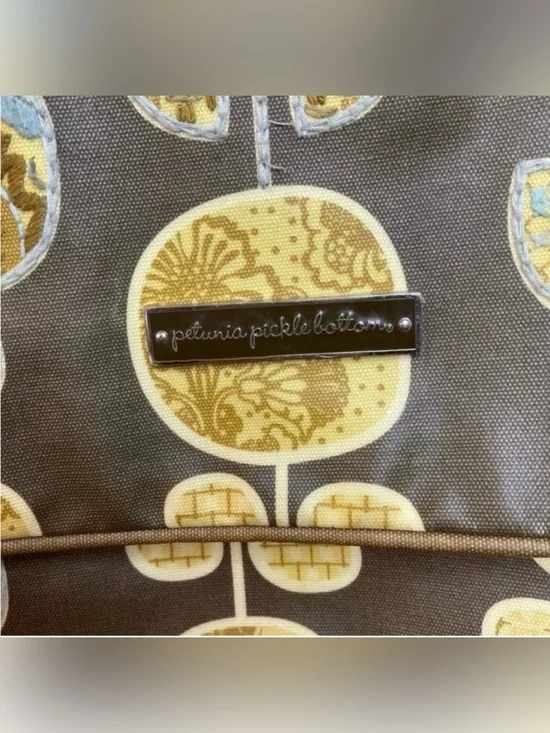 Petunia Pickle Bottom Boxy Backpack Heirloom Brown Floral Diaper or Baby Bag
