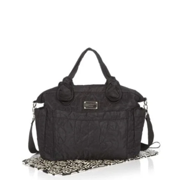 Marc by Marc Jacobs Black Quilted Nylon Tote Bag Shoulder‎ Handbag Babybag