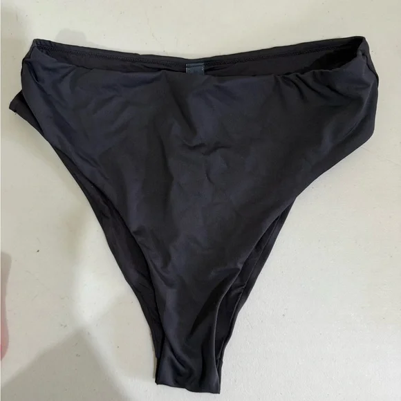 SKIMS Black Swim High-Cut Bikini Bottom