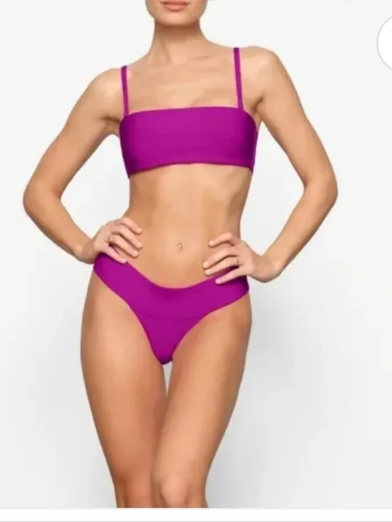 SKIMS Knit Swim Cheeky Bikini Bottom size XL Magenta Pink