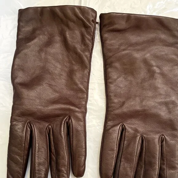 Brooks Brothers Sz 8 Luxury Genuine Sheepskin Leather Gloves Wool Lined $168