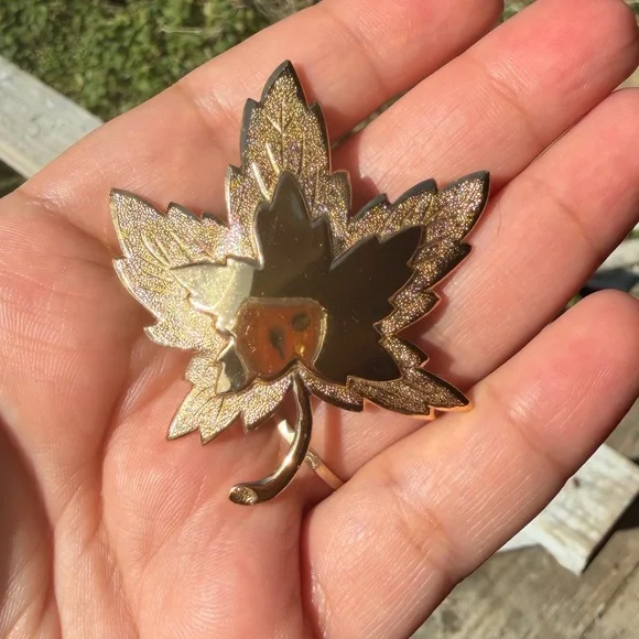 Vintage Monet Gold Maple Leaf Brooch