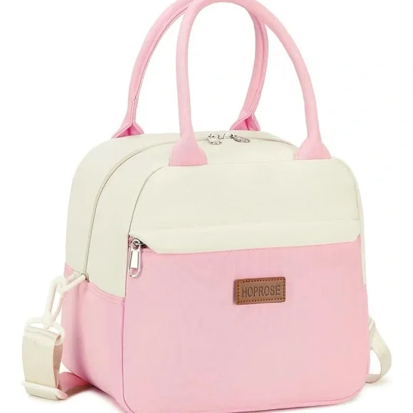 Pink and Cream Women's cooler lunch bag Pretty in Pink Collection.
