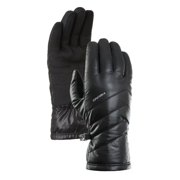 Head Women's M Black Quilted Winter Gloves Polyester Warm Snow Cold n1241