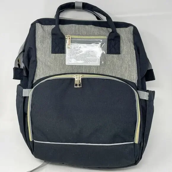 Hot Best Backpack Diaper bag Convertible Changing Pad Black Grey