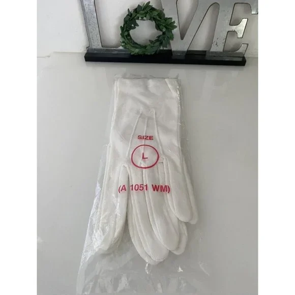 1 Pair White Class A‎ Dress Uniform Gloves Band Parade Honor Fireman Police NIB