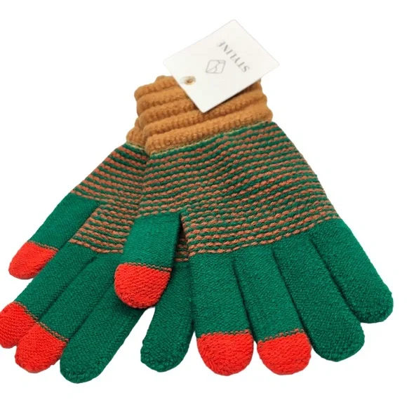 STYLINE Smart Touch Color Block Pattern Gloves -OS fits up to Large