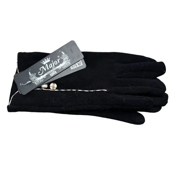 NWT Major Wear Company Black Gloves – London