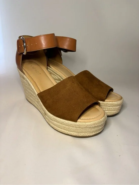 Nine West Adell Espadrille Wedge Sandals Size 9.5