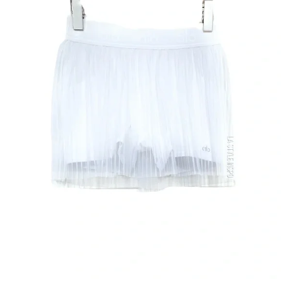 Alo Yoga Rare Mesh Skirt with Shorts White Size Medium