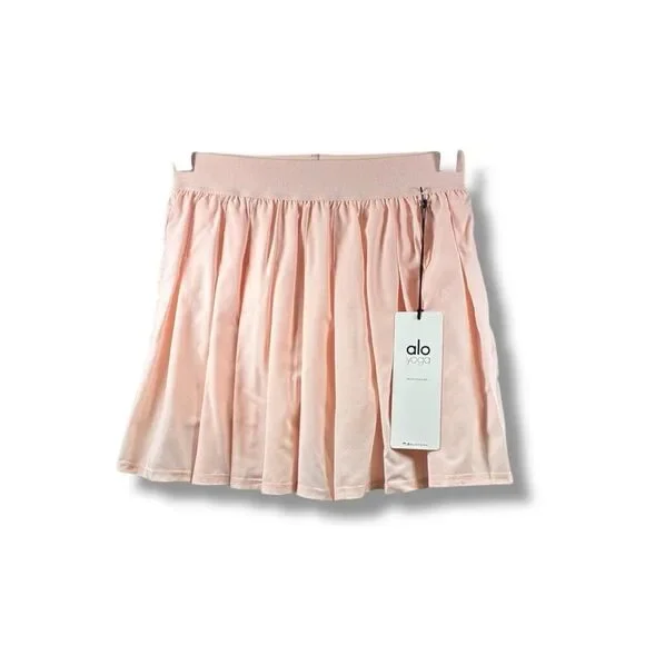 ALO Yoga NWT Varsity Tennis Skirt in Pink Sugar Size XXS