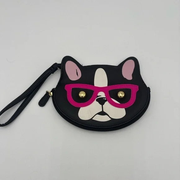 Betsey Johnson Black and Pink Dog Baby Bag‎