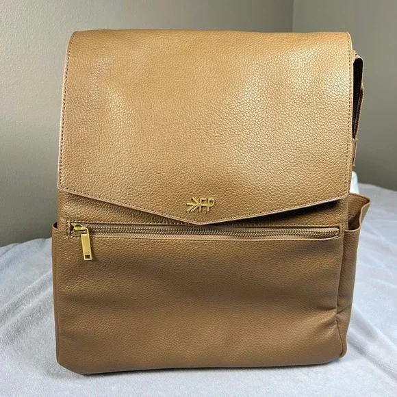 Freshly Picked Diaper Bag Backpack Butterscotch/Tan 14x12x7 Preowned Nice