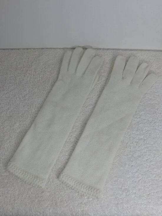 Unlisted Gloves White Neutral Classic Stretch Knit Forearm 13 Inch Women's OS