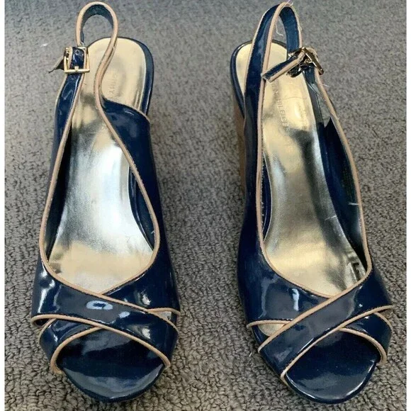 Tommy Hilfiger Fashion Wedge Platform Shoes For Women TWFLORA-M Navy Blue