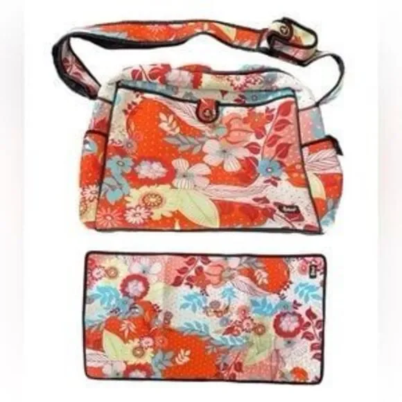 Beach by CLC Neoprene Asian Floral Inspired Paisley On The Go Diaper Bag
