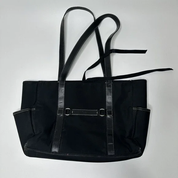 Vintage Black Kate Spade Baby Diaper‎ Bag All-Occasion Purse Ribbon Tie