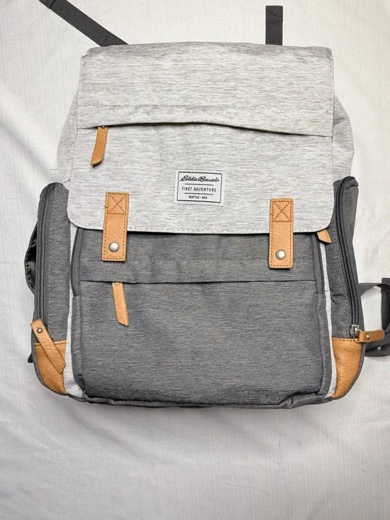 Eddie Bauer Legend Back Pack Diaper Bag - First Adventures Gray NWOT