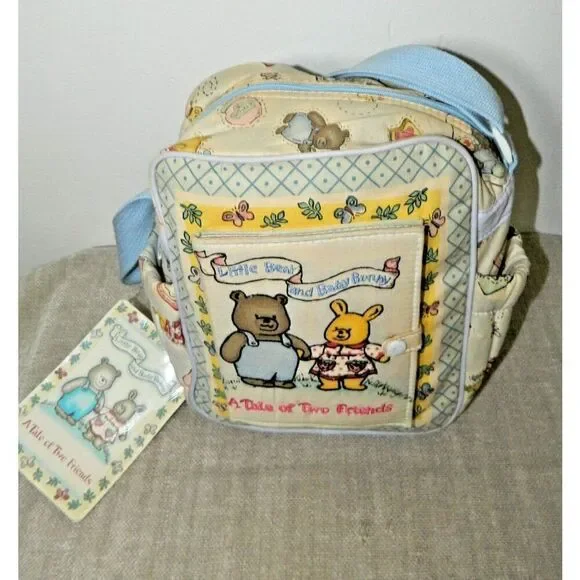 Cudlie Diaper Bag Blue with Attached Story Book Vintage‎