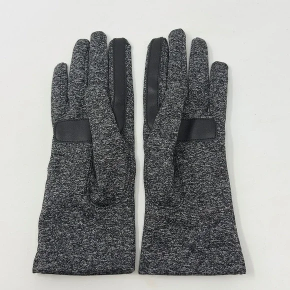 Isotoner Womens SmarTouch Gray Marl Spandex Gloves Fleece Lined Grip 21524 OS
