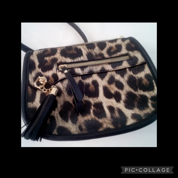 Cheetah black and brown purse