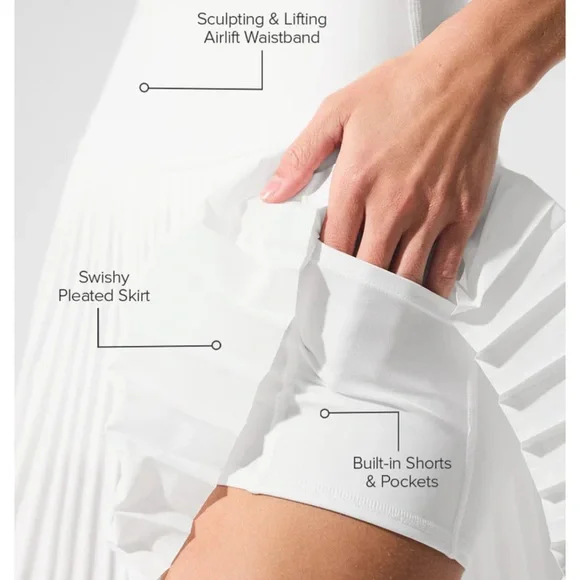 ALO Yoga White Circle Skater Skirt