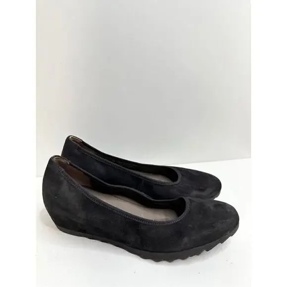 Garbor Sacchetto Womens Wedge Pump Slip On Shoes‎ Black Suede Size 9.5 US 7.5UK