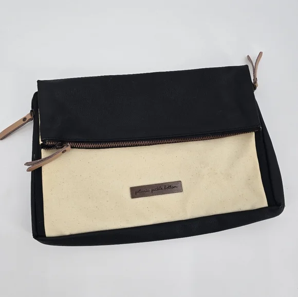 Petunia Pickle Botton Black and Cream Diaper Clutch Bag