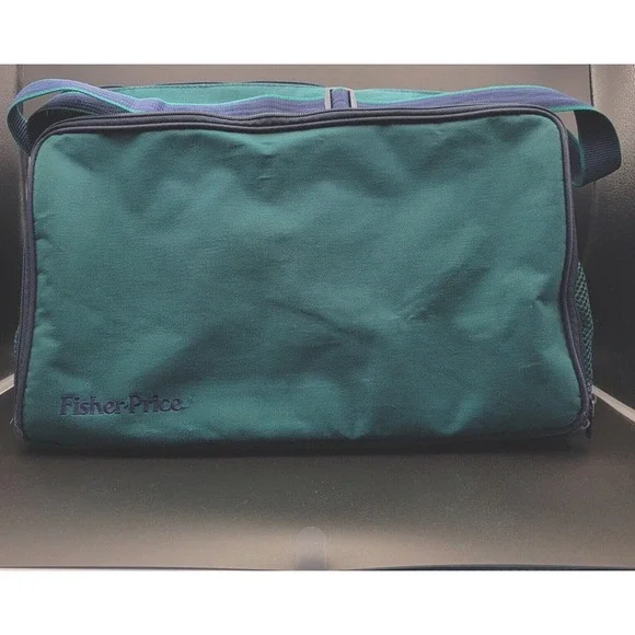 Fisher Price‎ Diaper Bag Retro 90's Vintage Baby Insulated Green w/Fold Out Pad