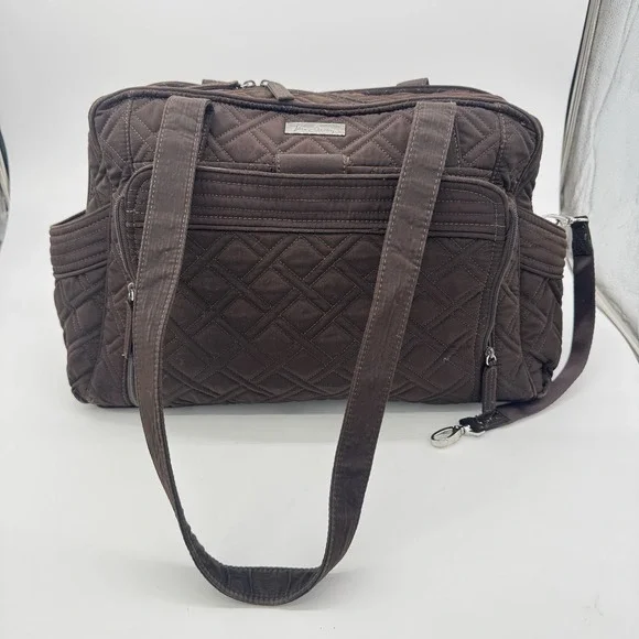 Vera Bradley Stroll Around Baby Bag Espresso Brown Quilted‎ Diaper Tote Travel