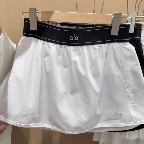 ALO Yoga White Skort with Black Waistband
