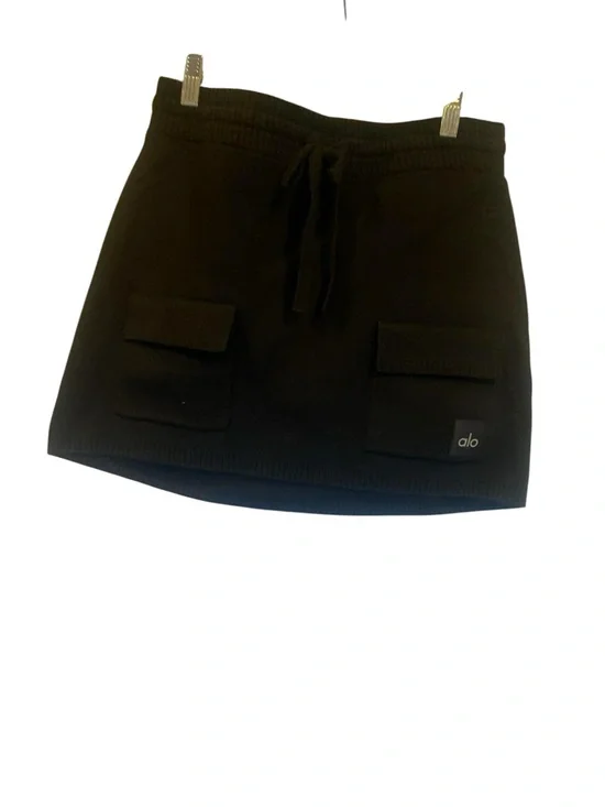 NWT Alo Yoga scholar knit cargo skirt BLACK Size M