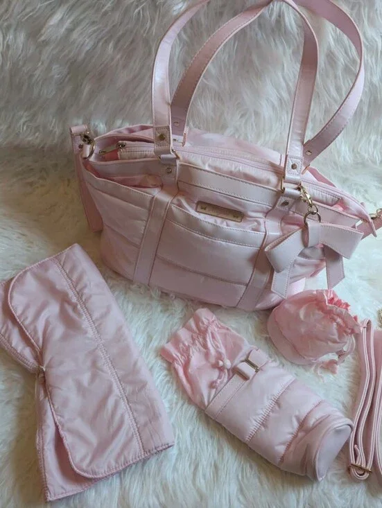 Nwot Light Pink Diaper Tote Bag with Matching Accessories