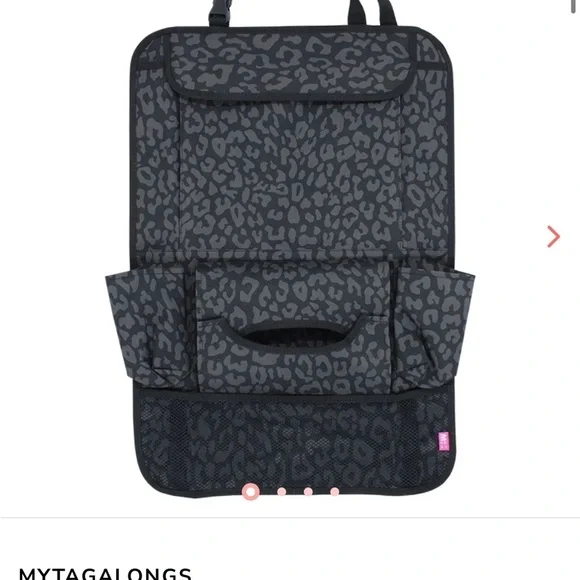 MYTAGALONGS Backseat Organizer leopard cheetah mesh black grey gray car auto