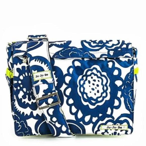 New - Ju-Ju-Be Navy and White Floral Baby Bag