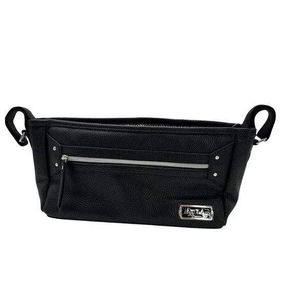 Itzy Ritzy Stroller Caddy Organizer OS Black Excellent Vegan Leather Pebbled