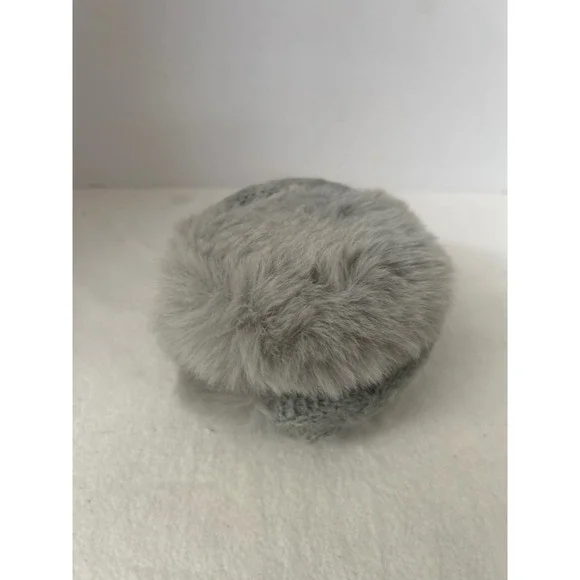 Chic Grey Knit‎ Faux Fur Earmuffs Winter Warm Cozy Ear Covers
