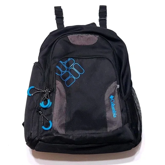 Columbia Diaper Bag Backpack Black Turquoise Unisex Baby Travel Changing‎ Pad