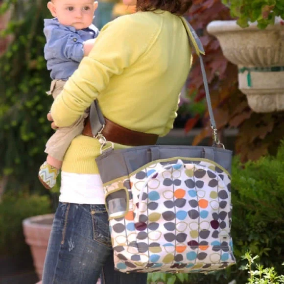 JJ Cole Collections Mode Mixed Leaf Diaper Tote Bag