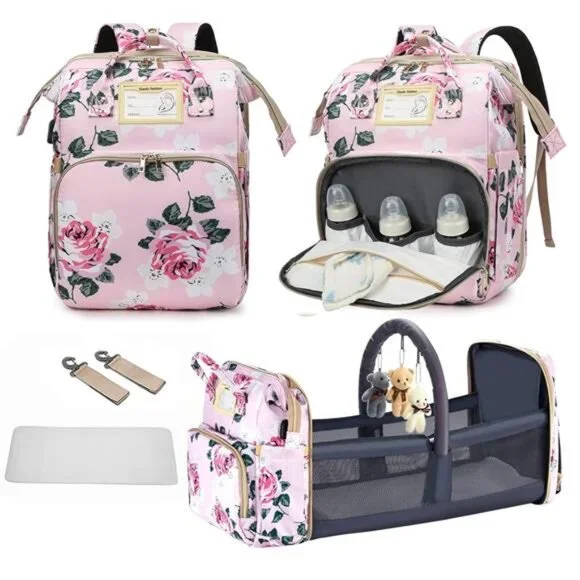 Diaper Bag Backpack with Changing Station Large Baby Toddler Organizer Stroller