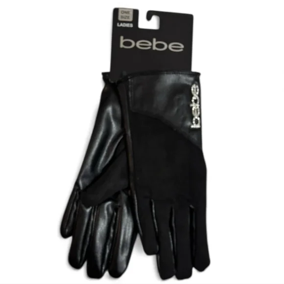 Bebe Elegant Black Gloves