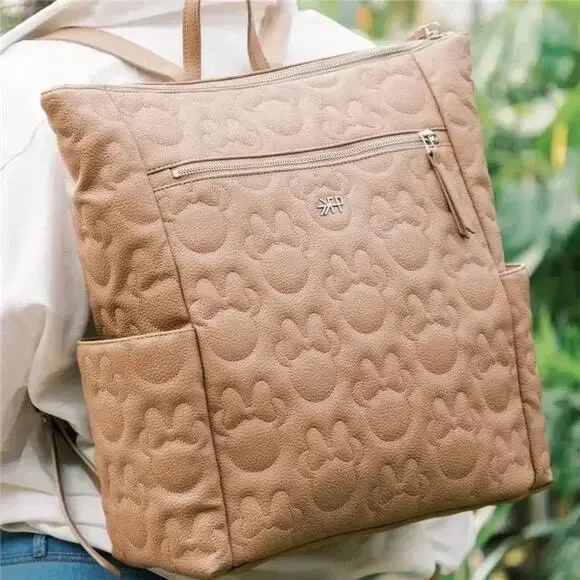Freshly Picked - Minnie Mouse Minimal Backpack tan vegan leather large new $220