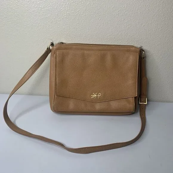 FRESHLY PICKED Women's Diaper Crossbody Shoulder Bag Tan Brown Vegan Leather