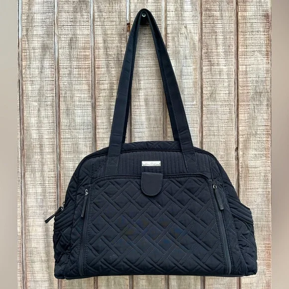 Vera Bradley black quilted The stroll tote/diaper bag