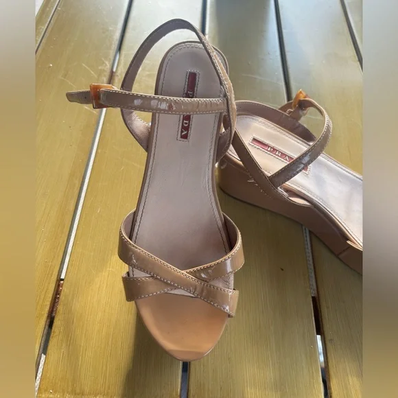 PRADA Tan Sandals, Size: 36 1/2