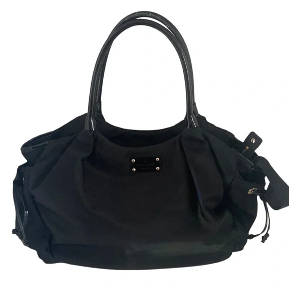 Kate Spade watson lane Stevie Nylon baby diaper bag Black Travel Bag Large