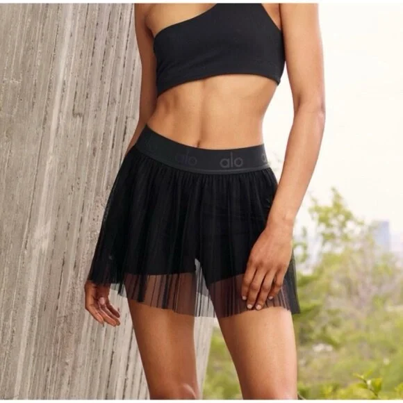 ALO Yoga Black Skater Skirt