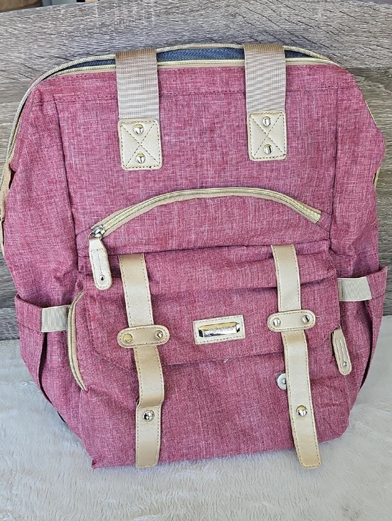 NWOT Women Baby Bag Backpack in Dusty Rose with Cream Accents