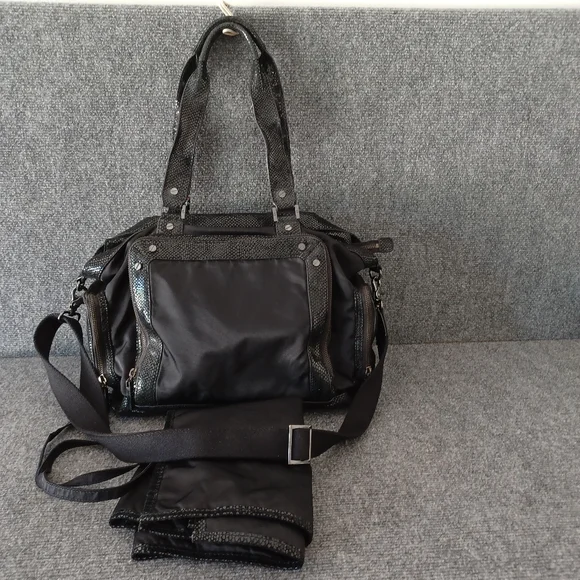 Tory Burch Diaper Bag Shoulder Strap Crossbody Color Black With Changing Pad