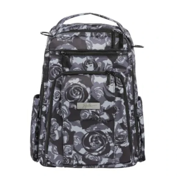 Ju-Ju-Be Be Right Back Diaper Bag Backpack Midnight Posy‎ Floral Grey Good